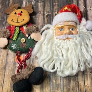 5for$10 Fuzzy Reindeer And Santa Christmas Holiday Ornament NWT